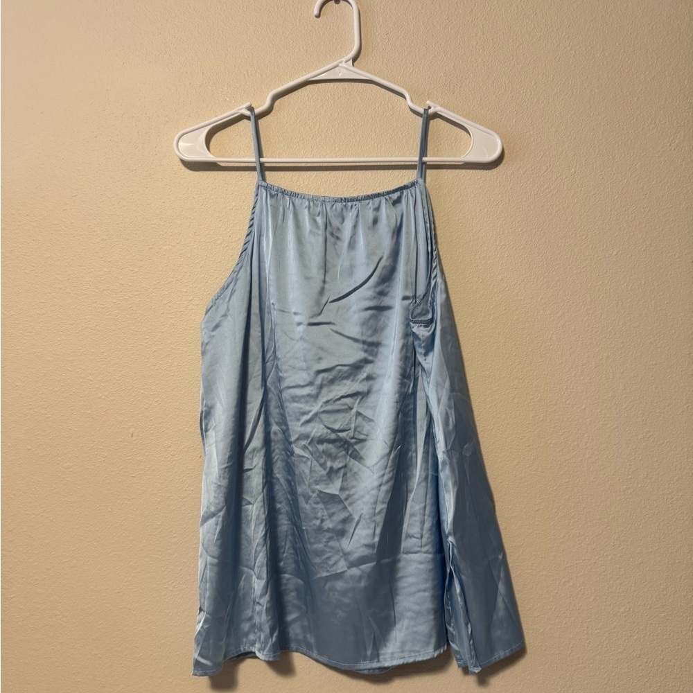 Crescent Sky Blue Satin Top